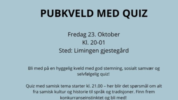 Lenke til artikkel: Pubkveld med quiz fredag 23. oktober